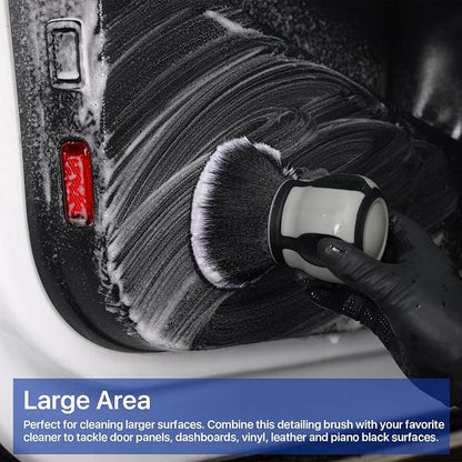 Curveball Detail Brush, Car Ultra Soft Bristles Detailing Brushes, 4PCS Professional Auto Cleaning Brush, Covers Large Area Inside or Outside Vehicles, Exterior Interior Brush- Gray