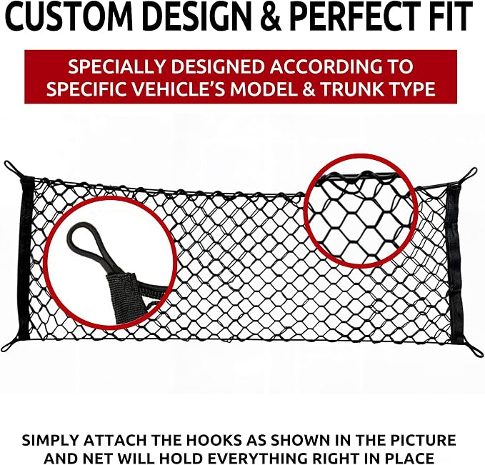 Envelope Style Trunk Mesh Cargo Net for Honda Odyssey 1995-2025 - Car Accessories - Premium Trunk Organizers and Storage - Cargo Net for SUV - Vehicle Carrier Organizer for Honda Odyssey