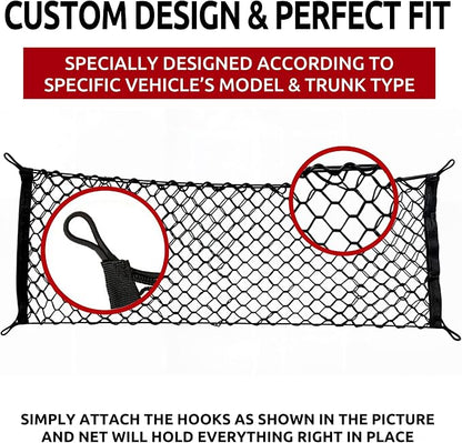 Envelope Style Trunk Mesh Cargo Net for Honda Odyssey 1995-2025 - Car Accessories - Premium Trunk Organizers and Storage - Cargo Net for SUV - Vehicle Carrier Organizer for Honda Odyssey