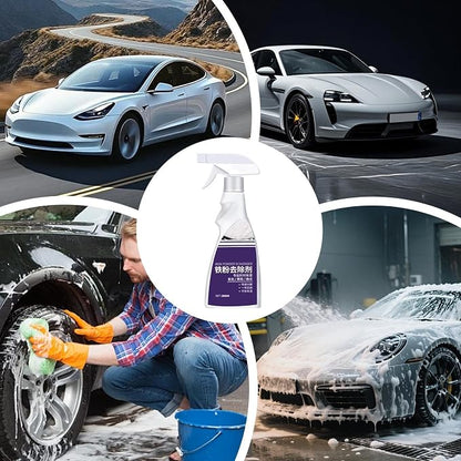 Iron Remover Car Detailing - 300ml Fast Acting Universal Gentle, Tire Powder Decontaminator with Color Changing Indicator, Industrial Fallout Cleanser, Brake Dust Wheel Cleaner for Exhaust Pipes