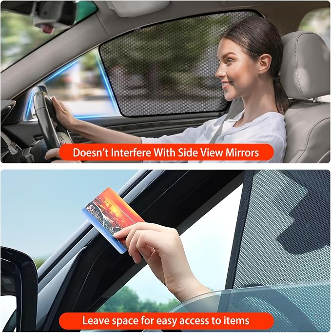 2018-2022 Accord Window Shades, 4 PCS Car Side Window Sun Shades for Baby, Breathable Mesh UV & Glare Protection, Privacy Window Covers for Safe Driving, Napping, Camping & Dressing