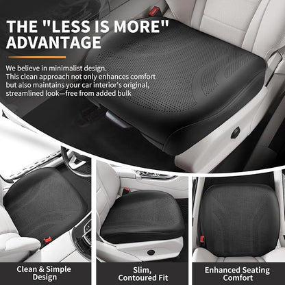 2 Pack Front Leatherette Seat Covers Faux Leather Bottom Car Seat Covers, Super Breathable,Anti-Slip,Universal Seat Covers for Cars,Full Wrapping Edge Fit for Most Sedans SUV Pick-up (2 Pack Black)