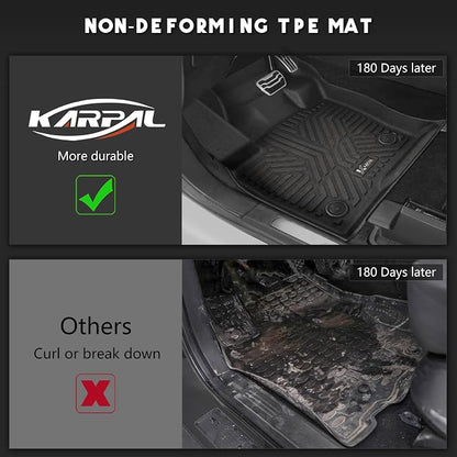 KARPAL Floor Mats for 2015-2024 2025 2026 Ford Edge, Custom Fit TPE All Weather Ford Edge Accessories 1st & 2nd Row Floor Liner & Trunk Mat