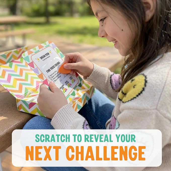 Scratch 'Ems Road Trip Scavenger Hunt Cards with 42 Reusable Scratch Off Travel Games for Kids & Families, Road Trip Essentials for Screen-Free Car Adventures