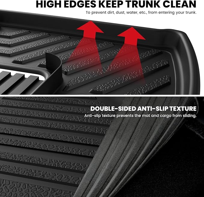 LASFIT Cargo & Backrest Mats for Toyota 4Runner 2010-2024 (Only for 7 Seats), All Weather Custom Fit Cargo Liner for Toyota 4 Runner TPE Mats Seatback Mat & Trunk Mat, Black