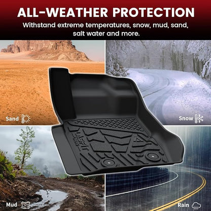 LASFIT Floor Mats & Cargo Liner Set for Ford Bronco 4-Door 2021-2026, Full Covrage Floor Liners + Cargo Mat + Backrest Mats + Underfloor Storage Mat, Heavy Duty All Weather TPE Interior Protection