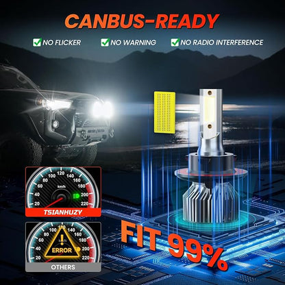 Compatible For Ford F150 2004-2014 Driving Light Bulb,600% Brightness High Low Beam Fog Light Bulbs Combo,Plug and Play,6500K White Bulbs,IP68 4pcs