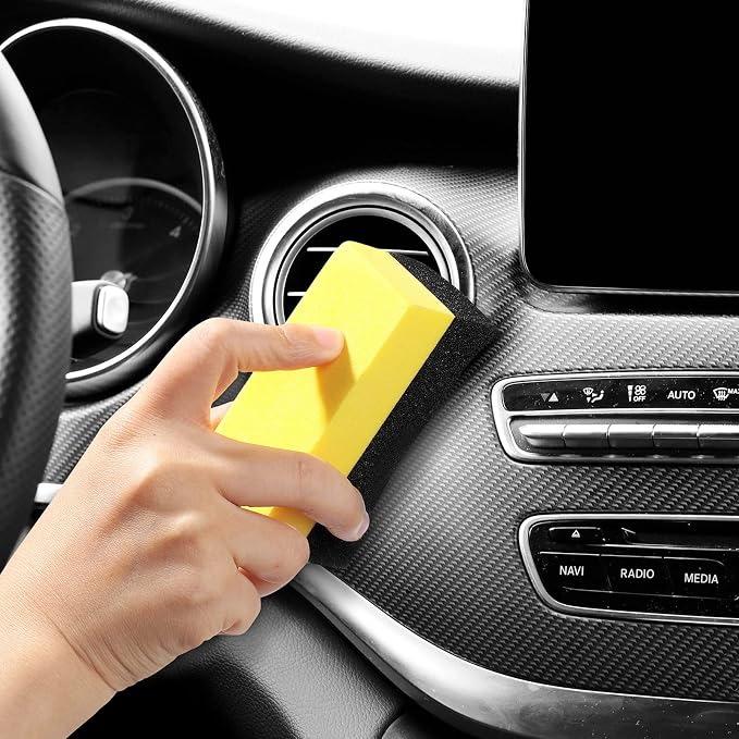 Tallew 18 Pcs Tire Shine Dressing Applicator Tire Dressing Applicator Pads Color Polishing Sponge Wax Buffing Pads for Car Glass Painted Steel Porcelain