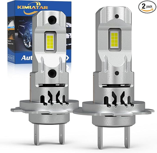 H7/H7LL LED Bulb Super Bright with Fan Cooling 800% 60000LM Brighness 1:1 Halogen Mini Size No Adapter Required H7/H18 for Fog Lights Pack of 2
