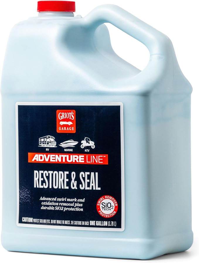 Griot's Garage Adventure Line Restore and Seal, Auto Detailing and Polishing for RVs, Campers, Boats, ATVs, Motorcycles, Works on Paint, Chrome, Steel and More, 10888, One Gallon