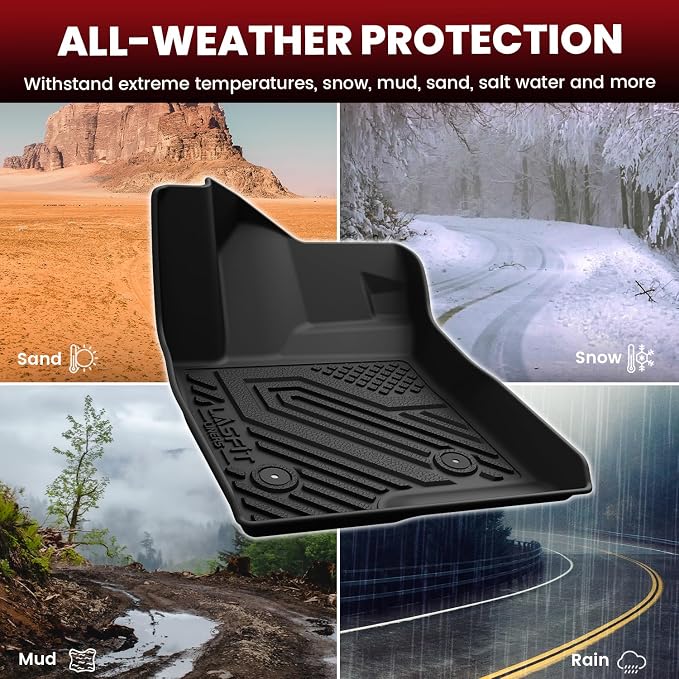 LASFIT Floor Mats for Buick Envista 2024 2025 2026, All-Weather Protection TPE Car Mats Floor Liners 2 Rows & Cargo Mats & Seatback Mats Full Set for Buick Envista Accessories, Black