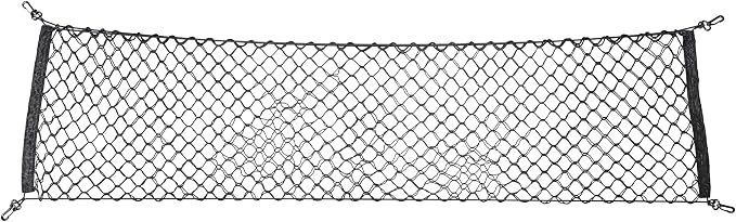 Truck Cargo Organizer Storage Nylon Universal Heavy Duty Net Fit 60" x 16" Cargo Net for Trucks from Chevy (Chevrolet), Ford, Toyota, GMC, Dodge RAM, Jeep with 4 Carabiner Buckles