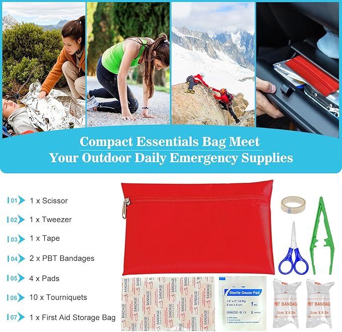 Car Emergency Roadside Tool kit,Road Side Safety Assistance Kit for Women Men Adult,Auto Truck Vehicle Emergency Bag with Shovel Jumper Cable First Aid Kit