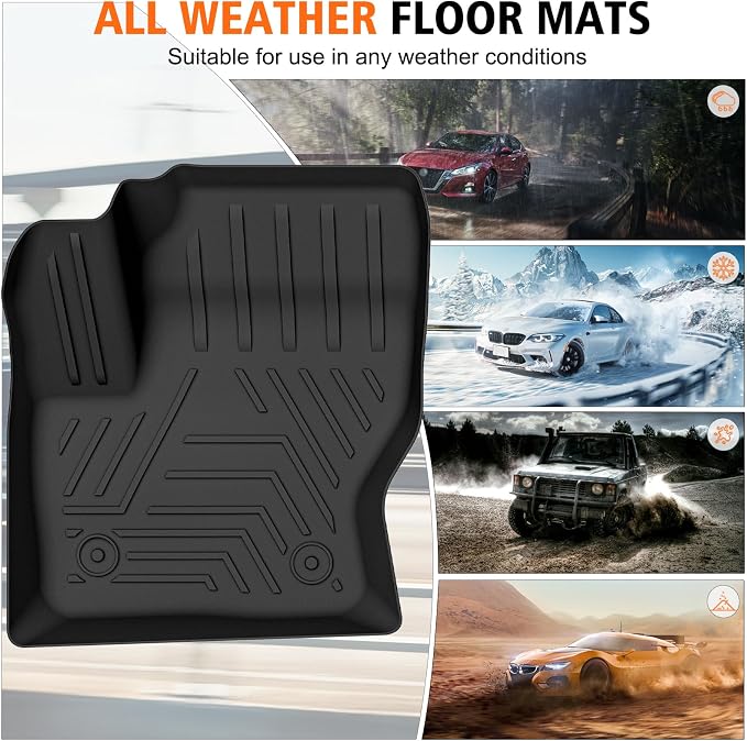 All Weather Car Floor Mats Cargo Liner for Ford Escape 2013-2018 2019, TPE Rubber Floor Liners Anti-Slip Full Set Automotive Mats for 2019 Ford Escape Accessories