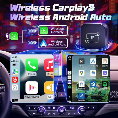 Wireless Carplay Adapter for Apple iPhone 2024 Upgrade 2 in 1 Mini Car Play Dongle Converts Wired Carplay/Android Auto to Wireless Plug and Play Low Latency for Cars from 2016