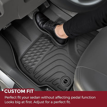 All Weather Floor Mats & Cargo Liner for Toyota Prius 2010-2015, 4 Pcs TPE Easy Clean No-Curling Custom Car Mat Automotive Accessories for 2010-2015 Toyota Prius Floor Mats Cargo Mat