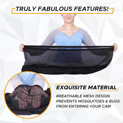EcoNour Rear Window Shade for Jeep Wrangler | Car Window Mesh Screen for Camping, Bug & Privacy | Blackout Window Cover to Protect Sun & UV Rays for 1997 to 2025 Jeep Wrangler JK TJ JL & Gladiator JT