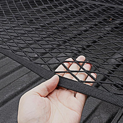 Cargo Net for Pickup Truck Bed, Trucks Cargo Net Mesh Organizer, 4'x4' Stretch to 7'x7' Highly Elastic Truck Bed Net for Camping, Trip Luggage, Compatible with Trailer, Ford, Chevrolet, Dodge