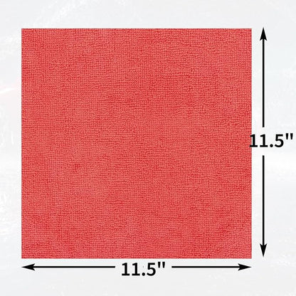 Microfiber Cleaning Cloth, 200 Pack Red Cleaning Rags Microfiber Towel Bulk Absorbent Lint-Free Wash Cloths, All-Purpose Towels for Cars, Shop, Automotive, Garage, Home & Kitchen