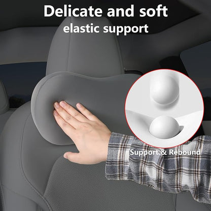Car Headrest Pillow for Neck Support Memory Foam Car Neck Pillow Universal Fit Head Rest Travel Pillow Car Pillow for Pain Relief While Driving Grey 2pc