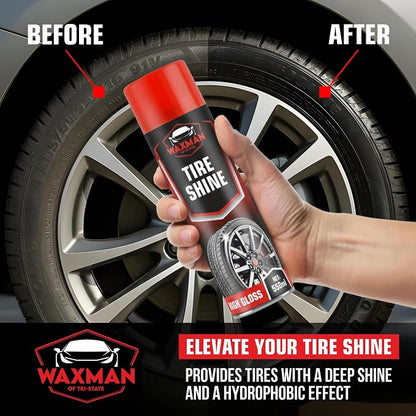 Tire Shine Spray – 18.6 fl oz, High-Gloss Hydrophobic Tire Dressing, Safe for All Vehicles
