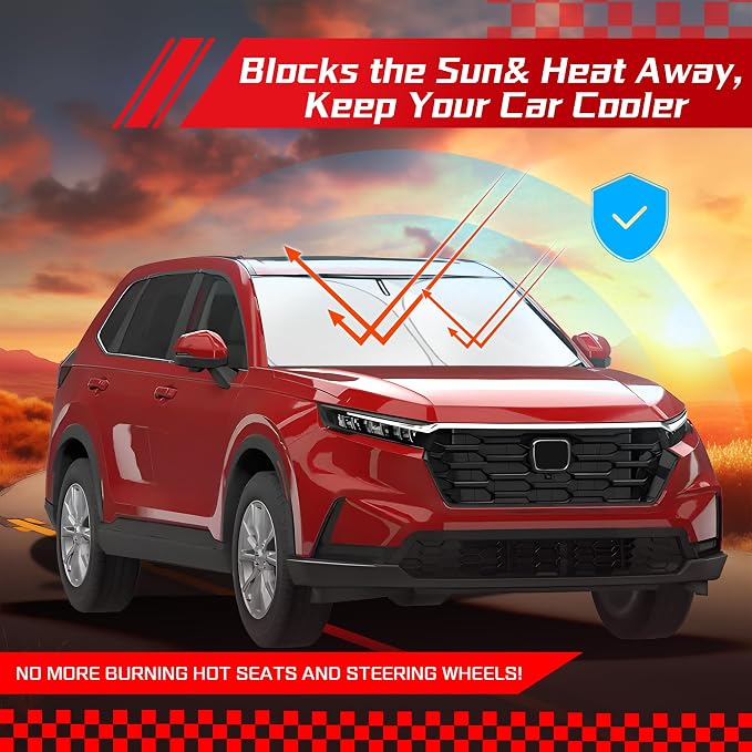 ARISMOTOR Windshield Sun Shade for Honda CRV 2023-2025 2026, Custom Fit Foldable Front Window Sunshade Sun Visor Protector, Block UV Rays Keep Your Car Cooler
