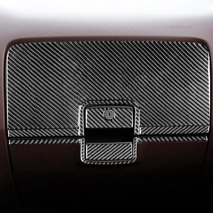 Real Premium Carbon Fiber Fit for Chevy Silverado/GMC Sierra 1500 2014-2018 for 2500/3500HD 2015-2019 Car Co-Pilot Glove Box Trim Kit Dash Decals Sticker Auto Interior Accessories Cover 9PCS Black