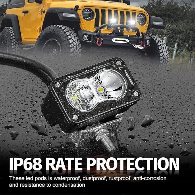 3 Inch Driving Lights 2Pcs 40W LED Pod Light Off Road Spot Light Bar Super Bright Work Flood Light Cube Combo LED Bumper Lights Fog Light for Truck ATV UTV SUV Motorcycle Boat