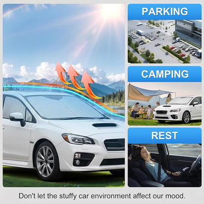 Custom Fit Windshield Sun Shade for Subaru WRX 2015-2021 | Custom Fit Windshield Cover, Blocks UV Rays, Double-Layer Heat Shield, Durable Frame, Easy Fold & Storage