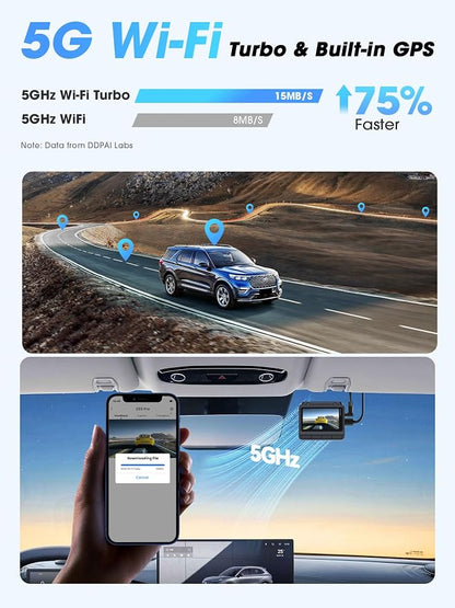 DDPAI 4K Dash Cam Front and Rear, Dual STARVIS 2 IMX678 IMX662 Dashcam,4K+1080P HDR Car Camera With Bulit-in 32G eMMC, 3K/60FPS,4G LTE Support,5G WiFi GPS, 3" IPS,Night Vision,24H Parking Mode,Z60 Pro