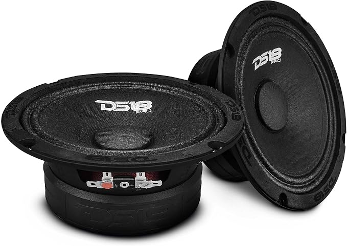 DS18 PRO-GM6.4 Loudspeaker - 6.5", Midrange, Black Steel Basket, 480W Max, 140W RMS, 4 Ohms - Premium Quality Audio Door Speakers for Car or Truck Stereo Sound System (1 Speaker)