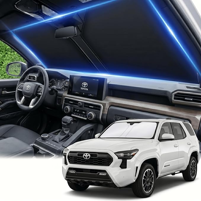 for 2010-2025 2026 Toyota 4Runner Windshield Sun Shade Sunshade Front Window Shade Custom Fit 4Runner Accessories Sun Visor Foldable Shade Blocks UV Rays Accessories