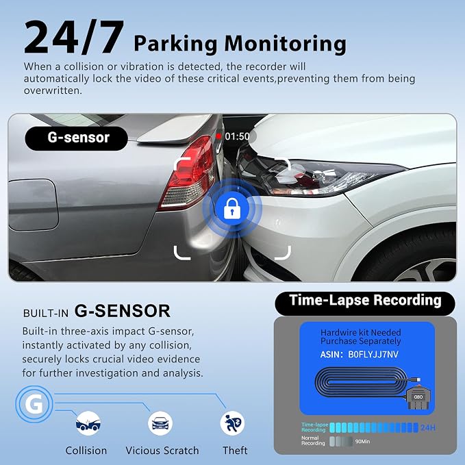 4K Mini Dash Cam Front，Front Dash Camera for Cars，WiFi Car Camera with Voice Control, Night Vision, G-Sensor,24H Parking Mode, Loop Recording App, Dashcam 4K Included 32GB,Support 256GB