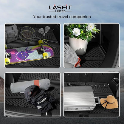 LASFIT Cargo Mat & Backrest Mats for Kia Sorento 2026 2025 2024 2023 2022 2021, All Weather TPE Custom Fit Cargo Liners Trunk Mat & SeatBack Mats Accessories for Kia Sorento 2021-2026, Black