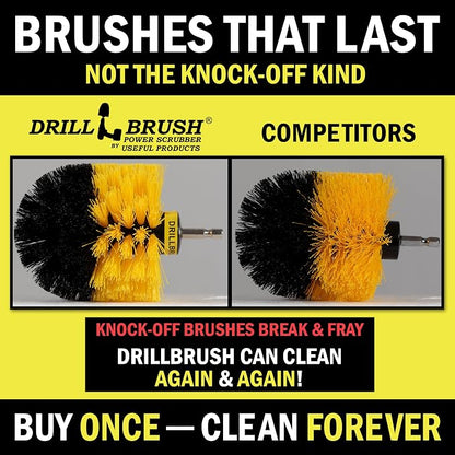 Drillbrush Boat Detailing Kit for Cordless Drill - Power Swimming Pool Tile Cleaner Brush Set - Crevice Cleaning Brush for Electric Drill - Small Power Scrubber for Grout - Spin Scrubber Attachment