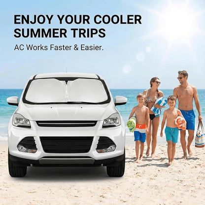 Windshield Sun Shade for Ford Escape 2013-2019 Front Window Shade Custom Fit Escape Accessories Sun Visor Foldable Shade Blocks UV Rays Summer Must Have Car Accessories