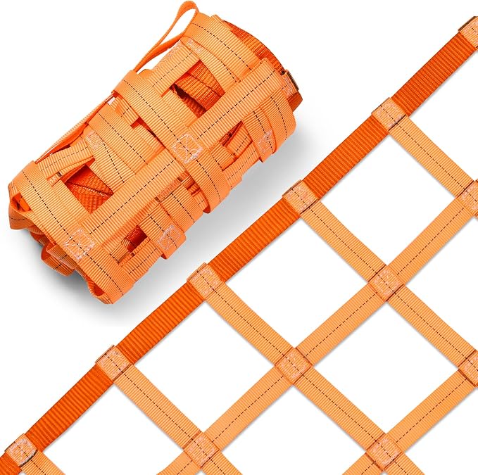 4.92' x 4.92' Polyester Sling Hoisting Net - Flat Cargo Lifting Net - Max. Load Capacity: 1100lbs