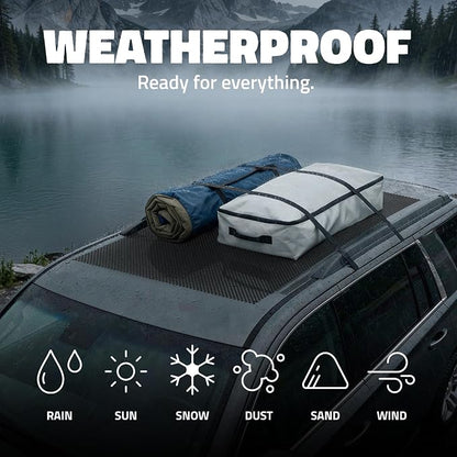 Mockins Heavy Duty 75"x44" XL Car Anti Slip Mat for Rooftop Cargo Carrier | Trimmable Protective Rooftop Cargo Bag & Roof Rack Pads for SUVs, Trucks, Cars & Vans | Multifunctional Anti Slip Car Mat