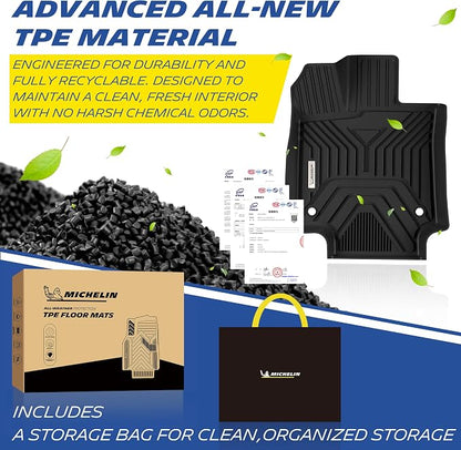 Michelin Vehicle Mats, All-Weather TPE Custom Fit Liner for 2019-2025 Toyota RAV4 Gas, Not Fit Hybrid or 2026, Elite