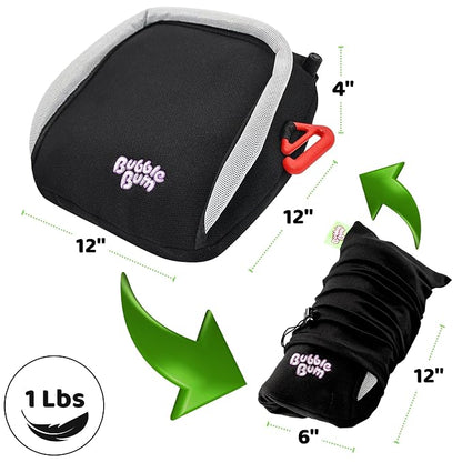 BubbleBum Twin-Pack, Backless Booster Car Seat – Inflatable, Portable Travel Booster for Kids 40–100 lbs, Ages 4–11, Fits 3 Across, Rideshare & Carpool, FMVSS 213 Certified – Black
