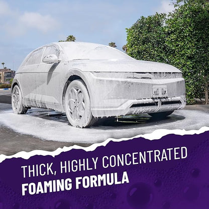 Chemical Guys Extreme Bodywash & Wax Foaming Car Wash Soap - Soap for Foam Cannons, Foam Guns, or Bucket Washes for Cars, Trucks, Motorcycles, RVs, and More, Grape Scent - 64 oz (Half Gallon)
