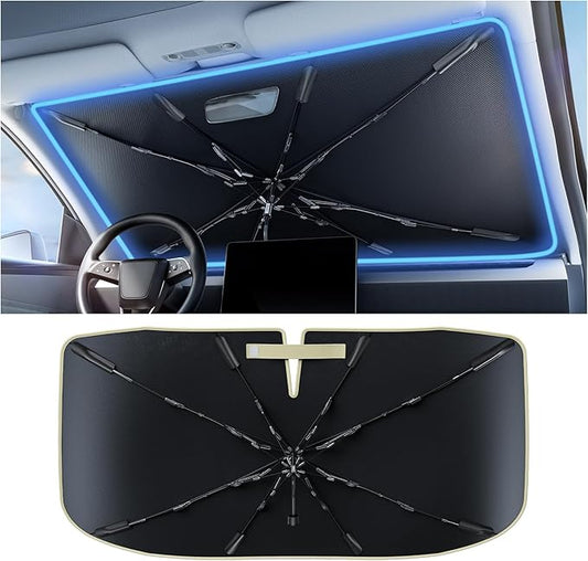 Nmoiss [Vinyl Coating Heat Shield] Windshield Sun Shade Umbrella Custom for Soul, Protect Car from Sun Rays & Heat Damage Keep Cool and Protect Interior