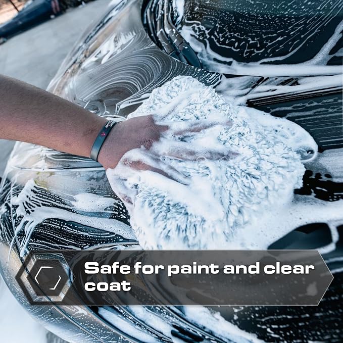 Blackline Microfiber Automotive Wash Mitt -Premium Scratch Free Wash Mitt for Car Cleaning|Car Detailing Accessory Works with Bucket, Car Shampoo, or Foam Cannon | 70%/30% Microfiber Blend, 9"x11"
