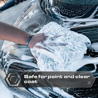 Blackline Microfiber Automotive Wash Mitt -Premium Scratch Free Wash Mitt for Car Cleaning|Car Detailing Accessory Works with Bucket, Car Shampoo, or Foam Cannon | 70%/30% Microfiber Blend, 9"x11"