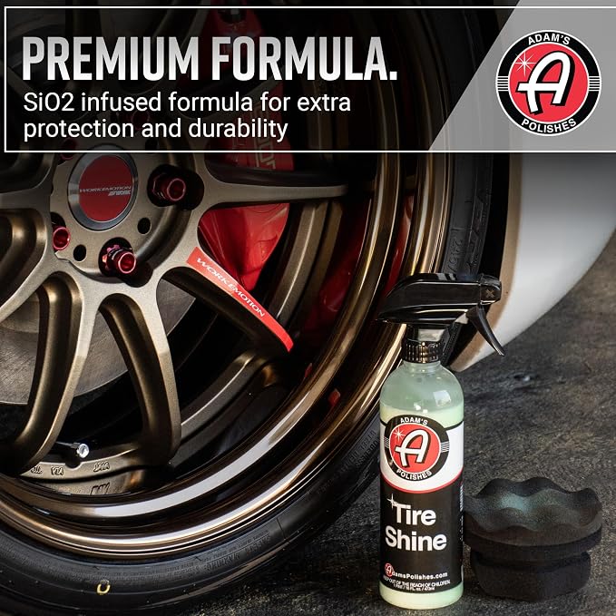 Adam's Polishes Tire Shine Gallon - Spray Tire Dressing W/ SiO2 for Non Greasy Car Detailing |Use W/Tire Applicator After Tire Cleaner & Wheel Cleaner,Gives A Ceramic Coating Wax