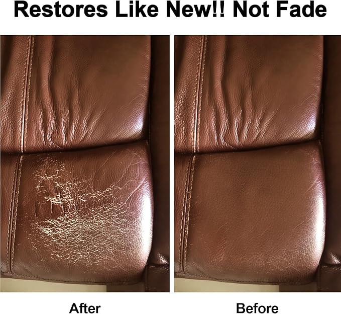 Leather Recoloring Balm, Leather Color Restorer Conditioner, Leather Restorer for Couches Paint, Leather Scratch Remover, Scratch Leather Faded Repair Kits for Vinyl Furniture (Medium Brown, 200ML)