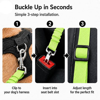 Dog Seat Belt 2Pcs, Retractable Pet Car Harness, Adjustable Dog SeatBelts for Vehicle, Nylon Pet Safety with Elastic Bungee