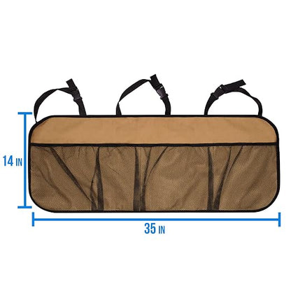 FH Group E-Z Travel Multi-Pocket Trunk Organizer, (BEIGE) Universal Fit, Waterproof Large Capacity Hanging Car Organizer Seat Back Protectors Multi-Pocket Car Travel Storage Durable Foldable Storage