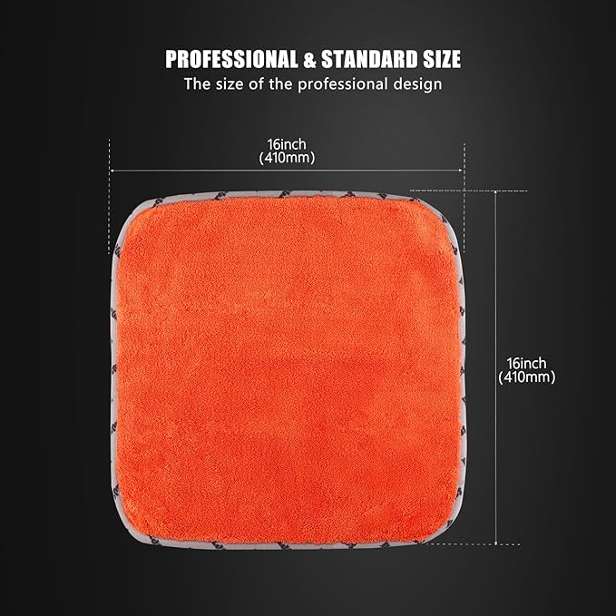 SPTA Car Microfiber Towels, 3Pcs Microfiber Car Cleaning Cloths, Upgraded 1200gsm Ultra-Thick Cars Drying Towel Microfiber for Car and Home Polishing Washing and Detailing 16'' x 16'' (3 Pack)