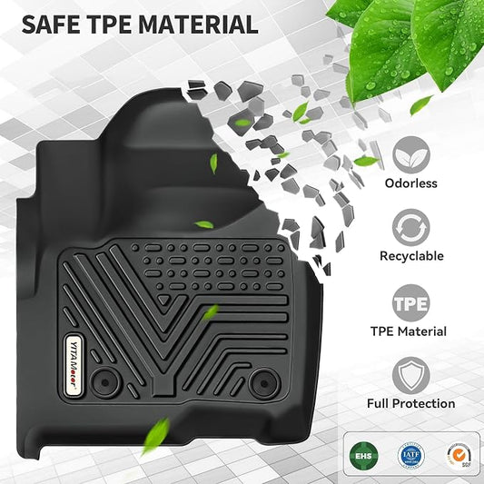 YITAMOTOR Floor Mats Compatible with Toyota Corolla Sedan 2020-2026 (Not Fit for Hatchback), TPE All Weather Automotive Corolla Floor Liners Custom Fit 1st & 2nd Row, Black